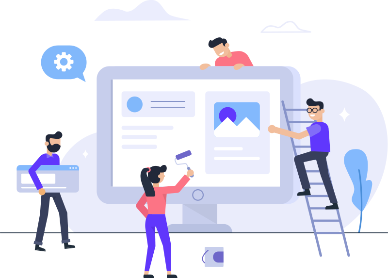 Software development team illustration
